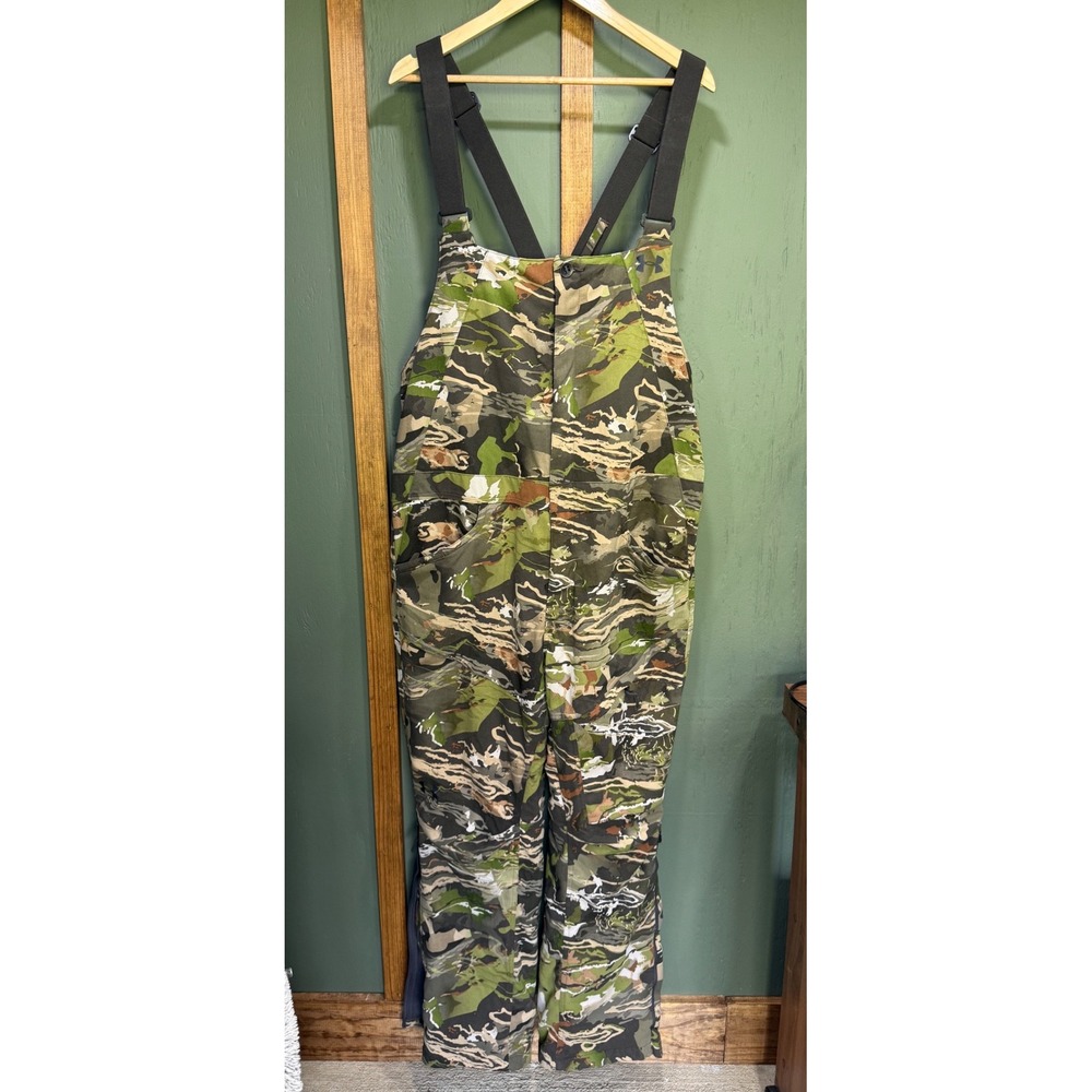 Under Armour Grit Ridge Reaper Storm Hunting Pant Bib XL Forest Camo Coldgear